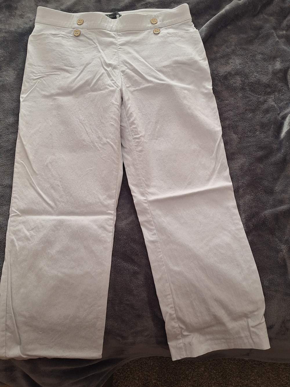 89th & Madison White Cropped Wide-Leg Pants